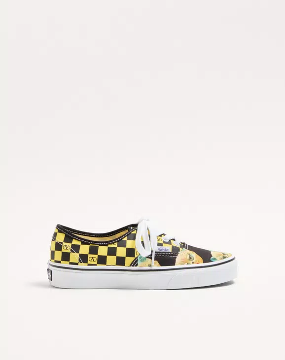 Valentino Garavani And Vans Low-Top Fabric Trainer With VLogo Checkerboard Print And Le Chat De La Maison Print - Image 1